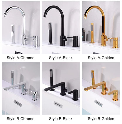 Ellen Bathtub Faucets Holes Black Cold Bath Shower