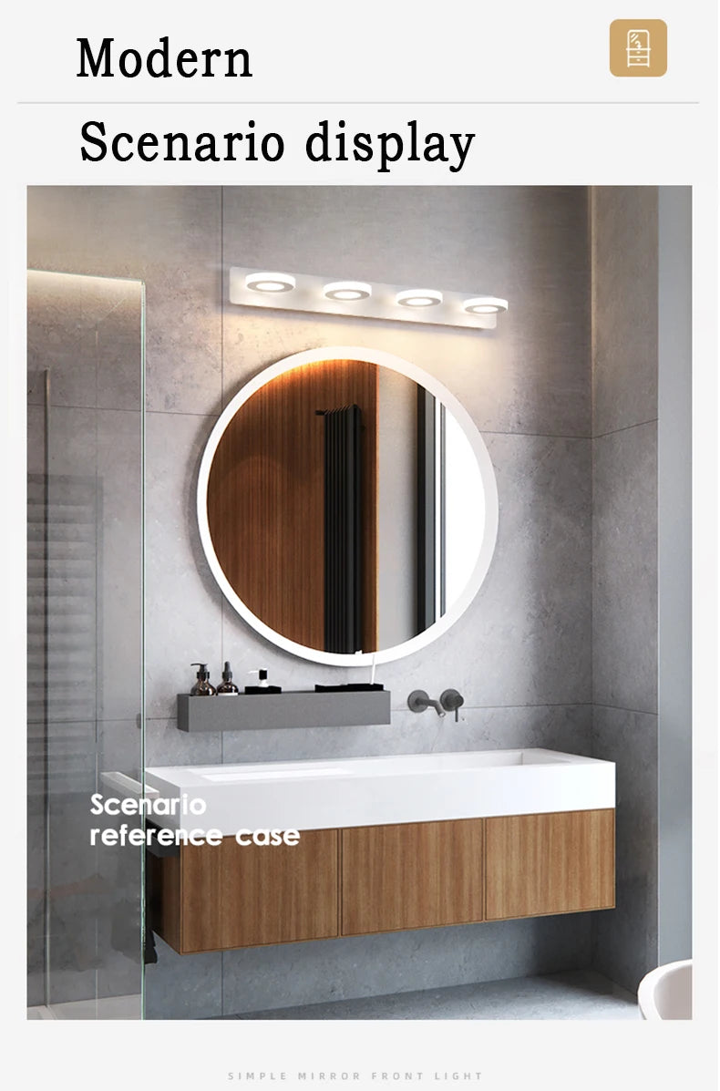 Led Bathroom Mirror Wall Lamp Vanity Light Waterproof