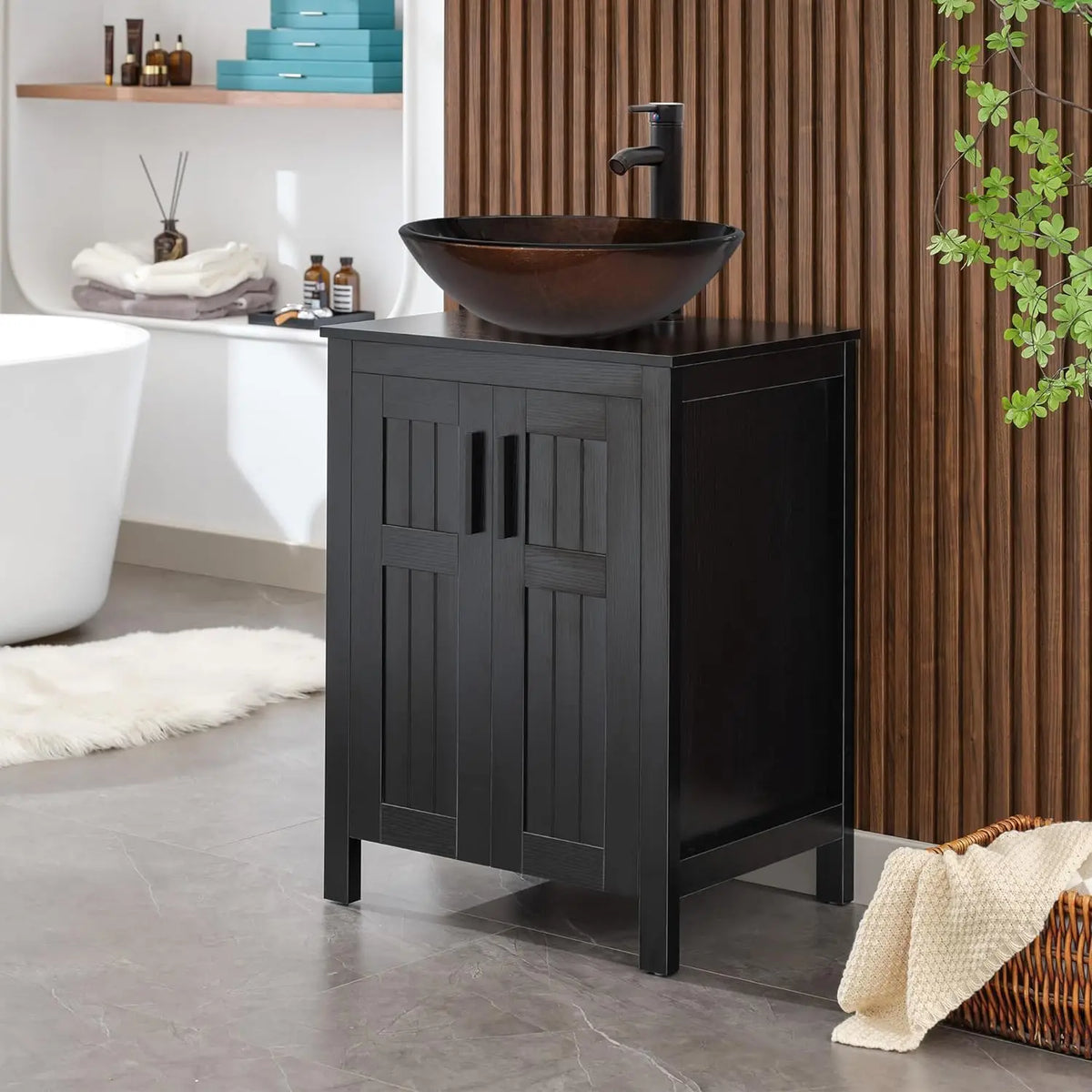 Black 24 Bathroom Vanity Sink Combo Modern Vanity