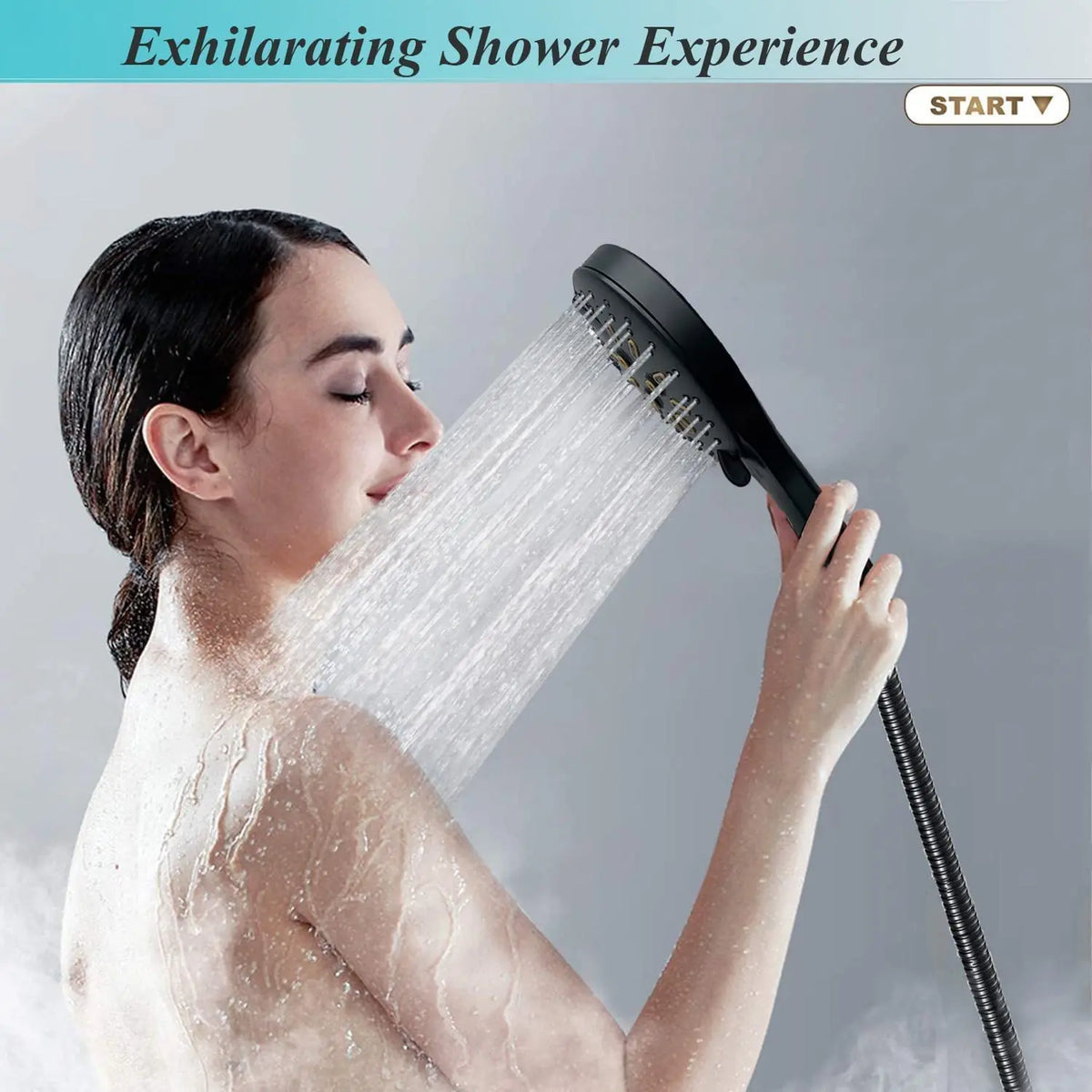 Black Simple Bathroom Shower Wall Mounted Bathroom Shower