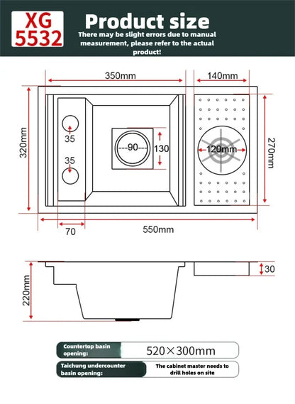 Cup Washer Hidden Bar Sinks Lid Multifunctionalstainless Steel