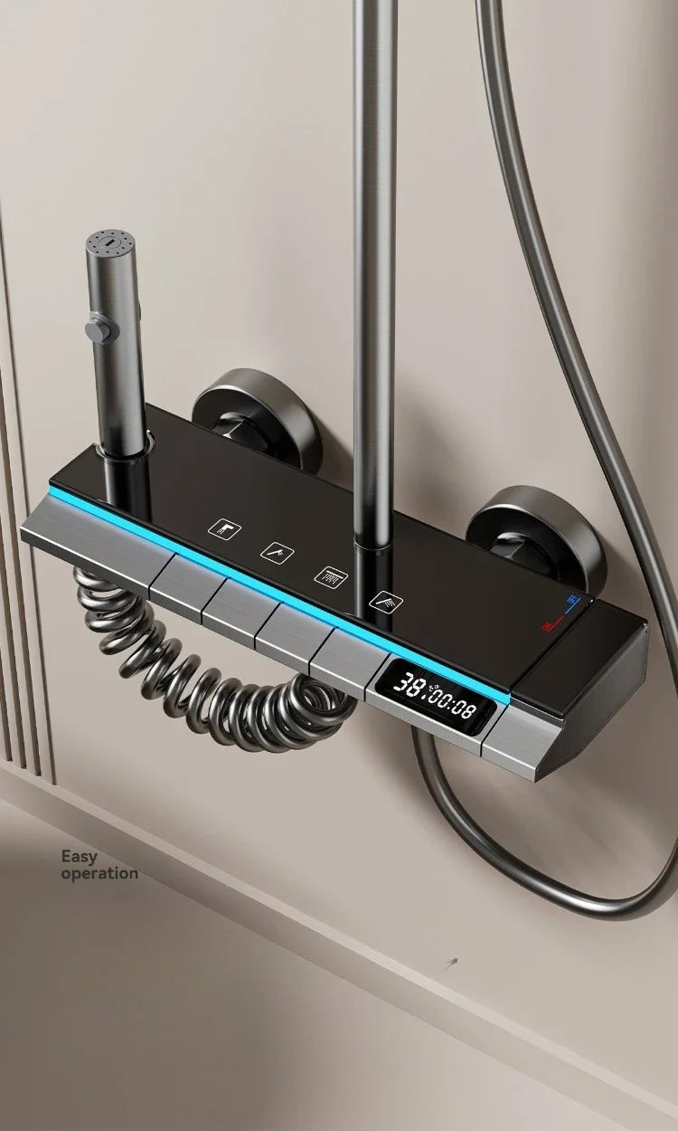 4-Way Rainlfall Shower System Smart Digital Bathroom Shower