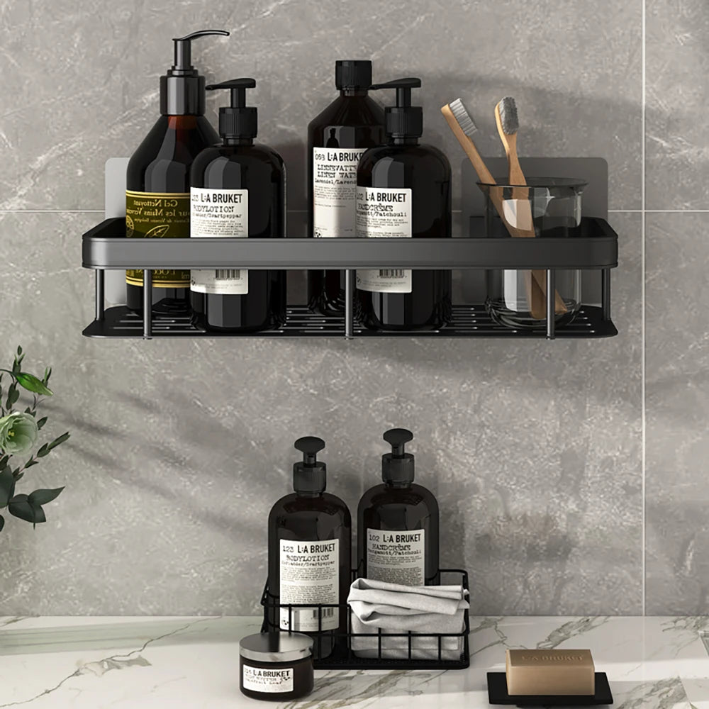Wall Mounted Rectangular Rack Wall Mounted Shower Shampoo