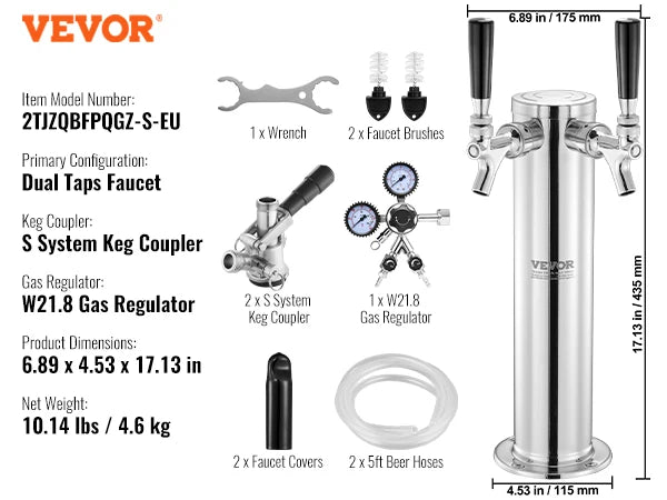Succebuy Kegerator Tower Kit Tap Beer Conversion Kit