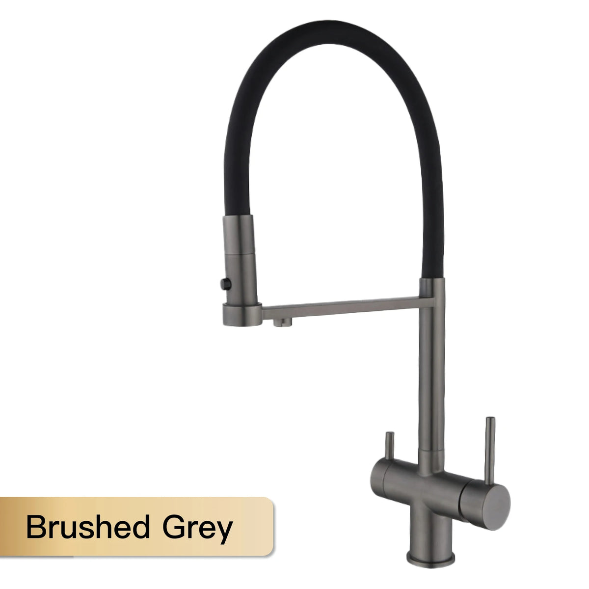 Modern Brushed Gold Brass Faucet Water Filtration Design