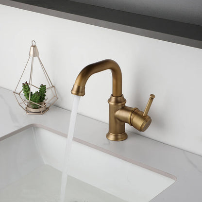 Kemaidi Antique Brass Handle Bathroom Faucets Mixer Tap