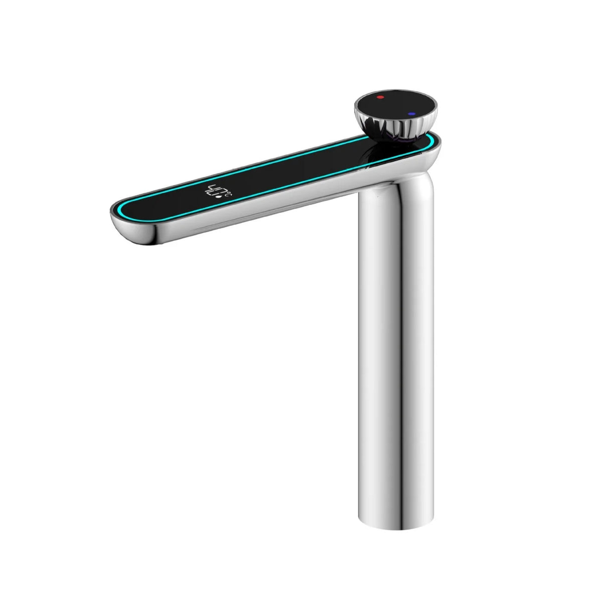 Zappo Gun Gray Digital Display Bathroom Faucet Brass