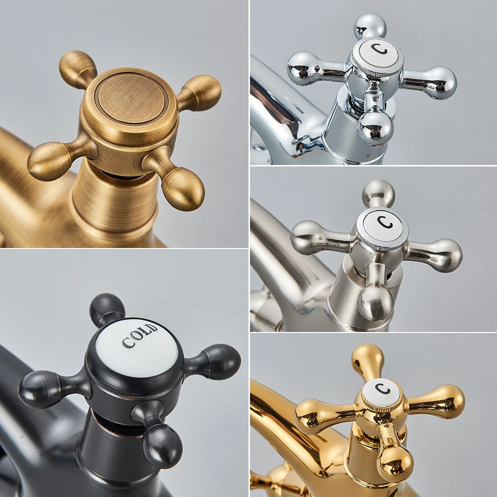 Gold/Antique Brass Bathroom Basin Sink Faucet Mixer Tap