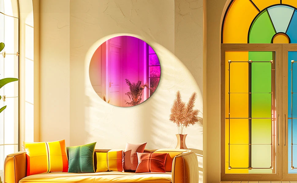 Wall Mirror Colorful Gradients Decor 26 Round Mirror
