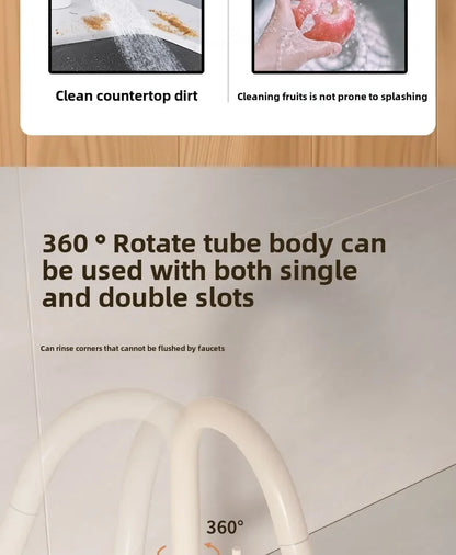 Cream Wooden Handle All Copper Faucet - Pull-Out