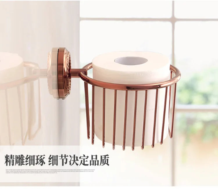 Bathroom Rose Gold Bath Towel Towel Ring Carved