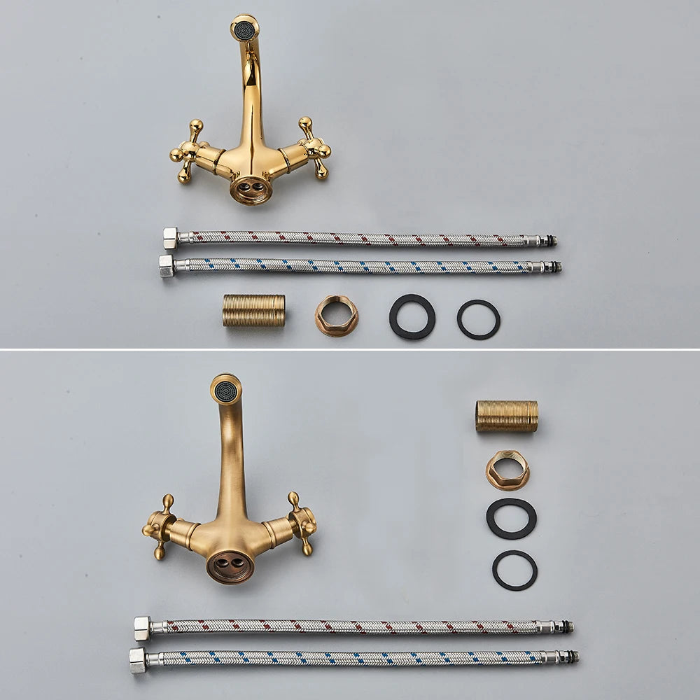 Gold/Antique Brass Bathroom Basin Sink Faucet Mixer Tap
