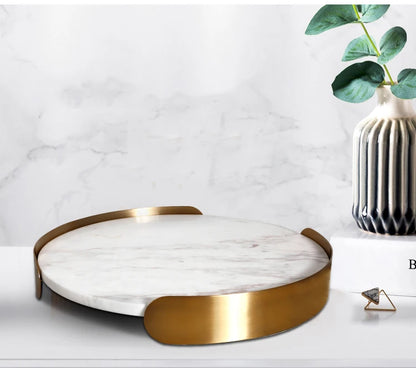 Scandinavian Decorative Natural Marble Tray Bathroom Luxury