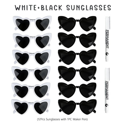 12-100pcs Wedding Sunglasses Guests Heart Shaped Sunglasses