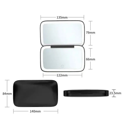 Rechargeable Square Makeup Mirror Led Lights 1x/5x Magnification