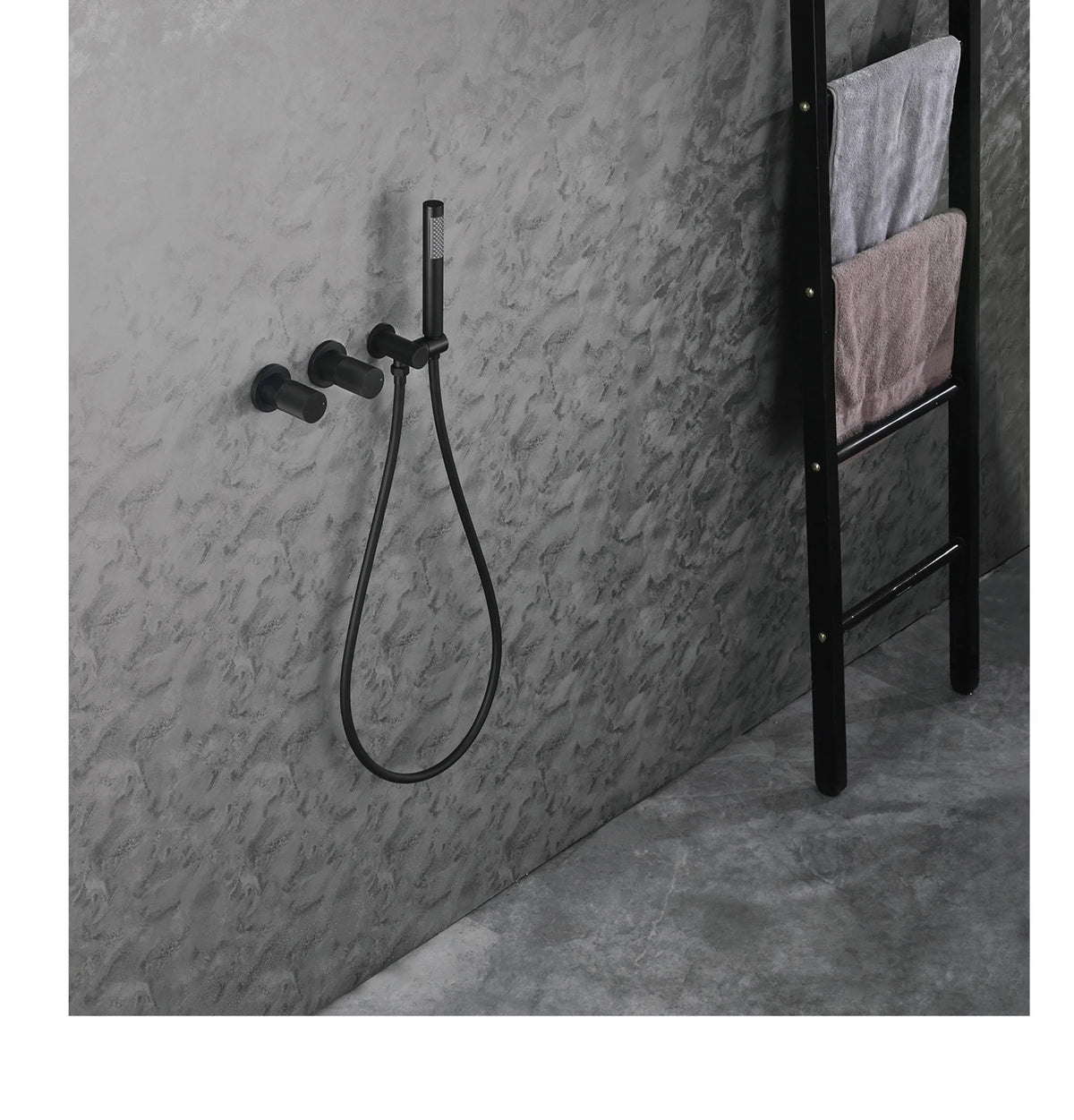Luxury Bathroom Brass Gun Grey Wall-Mounted Shower System