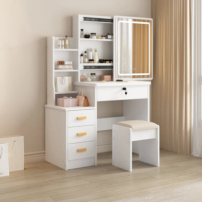 Vanity Desk Makeup Vanity Desk Sliding Mirror Lights