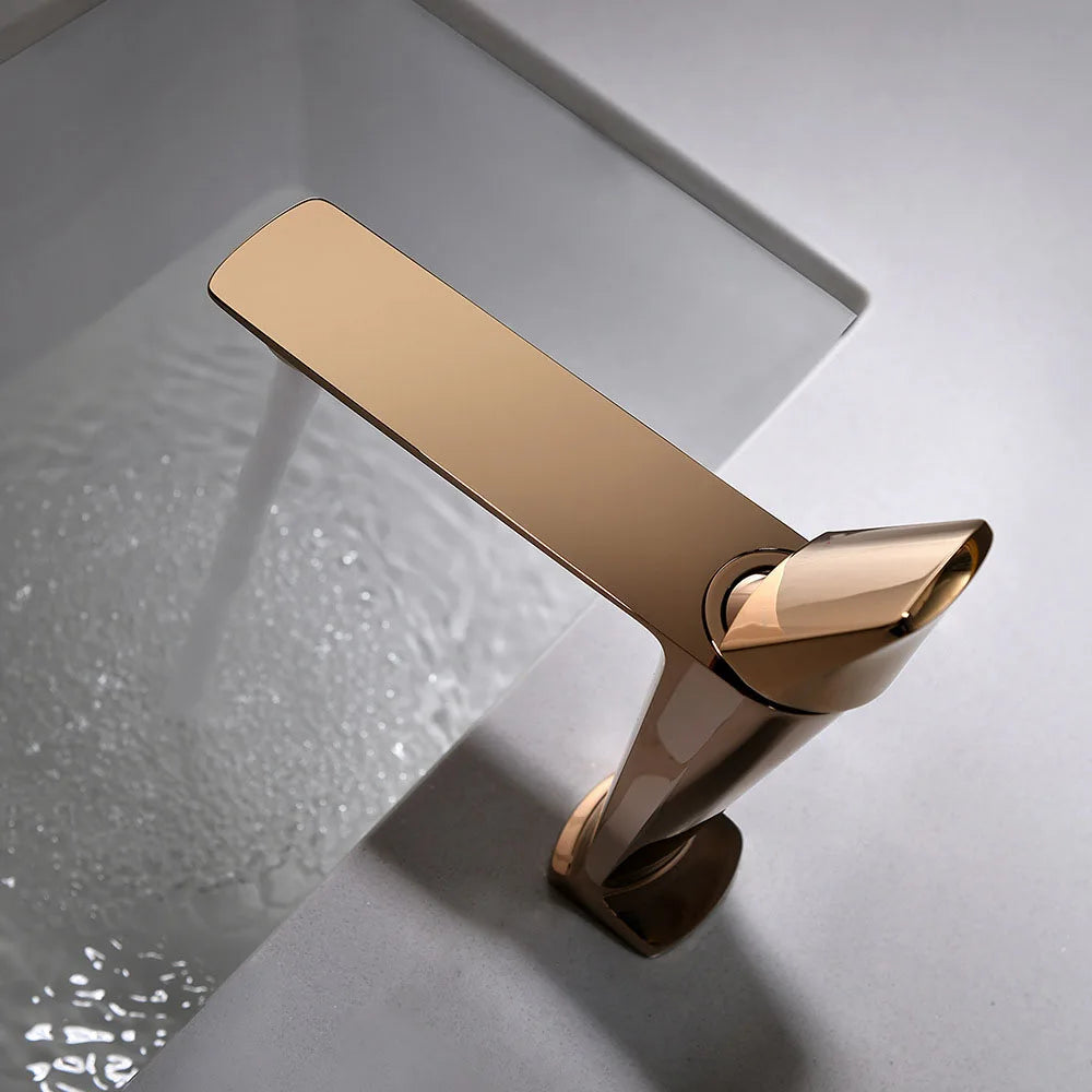 Kemaidi Rose Gold Bathroom Basin Sink Faucet Square