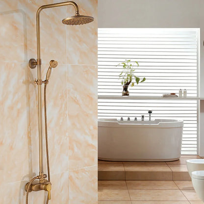 Brass Bathroom Faucet Shower Type Head Antique Brass