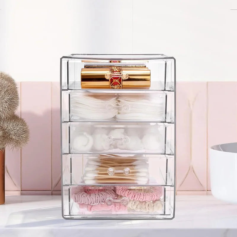 Transparent 5-Layer Storage Box Drawers Large Capacity Storing