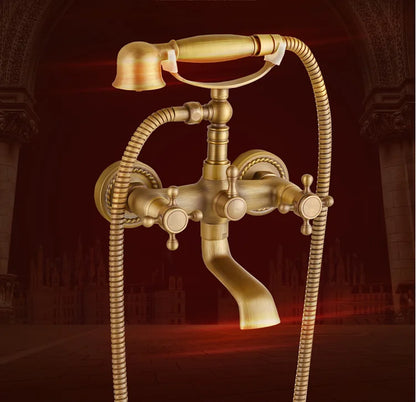 Antique Bathroom Bathtub Showet Faucet Copper Black Shower