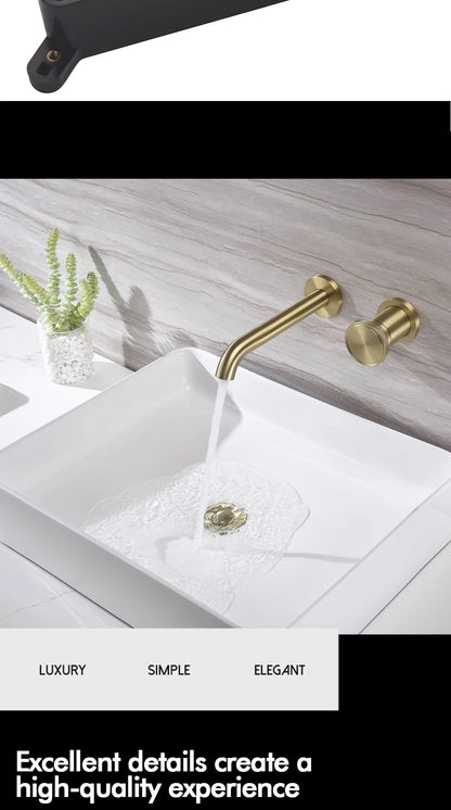 Brushed Gold Basin Faucet Recessed Control Switch Tap