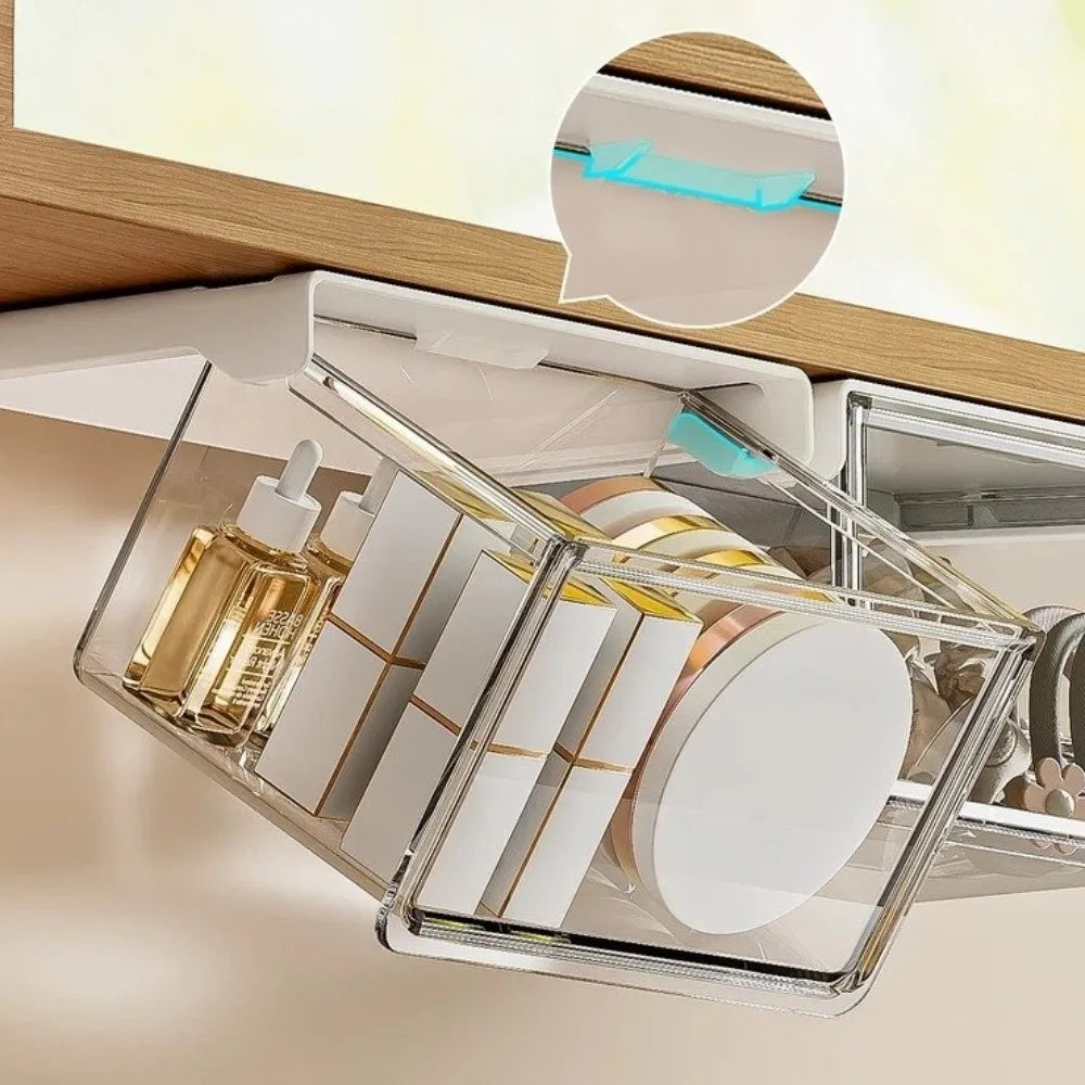 Transparent Pull-Out Storage Drawer No-Punching Installation