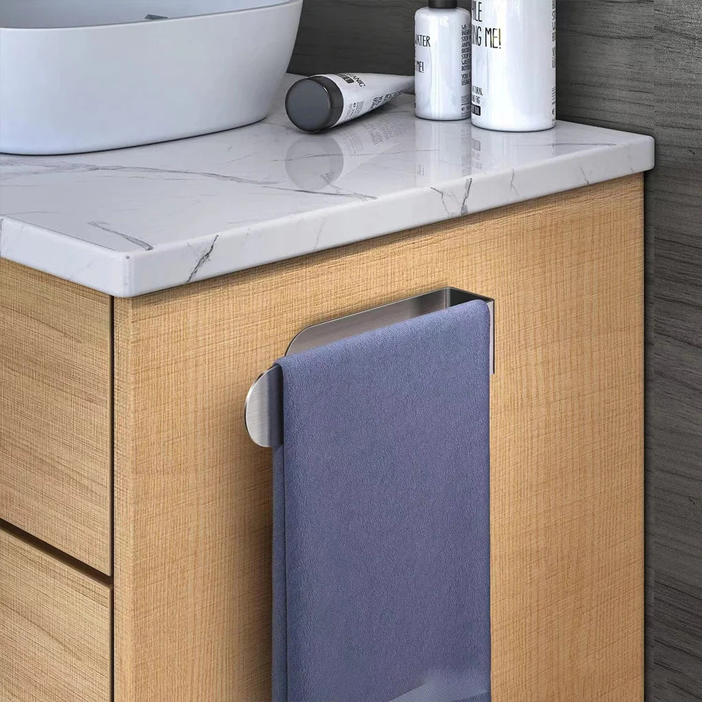 Stainless Steel Brushed Silver Towel Holder Wall Mounted