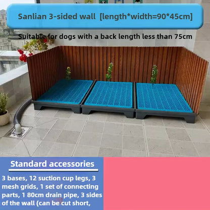 Flush Dog Toilet 28cm Enclosing Wall Large Dog
