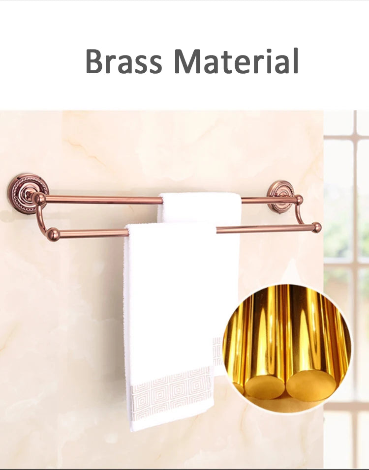 Bathroom Rose Gold Bath Towel Towel Ring Carved