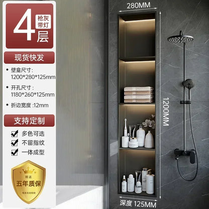 Stainless Steel Niche Bathroom Shelf-Embedded Tv Cabinet Style