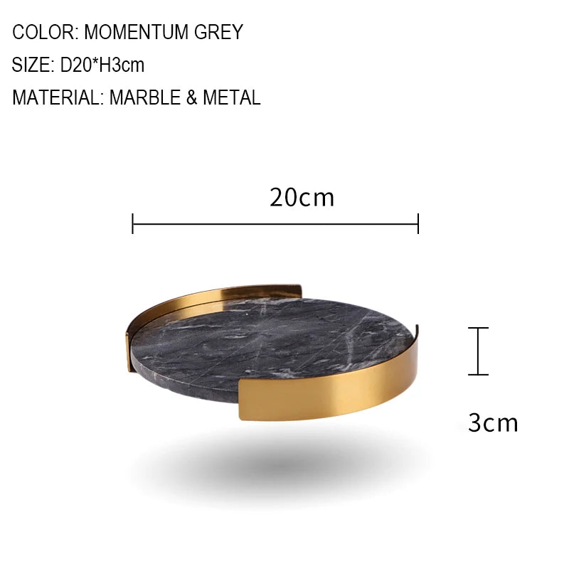 Scandinavian Decorative Natural Marble Tray Bathroom Luxury