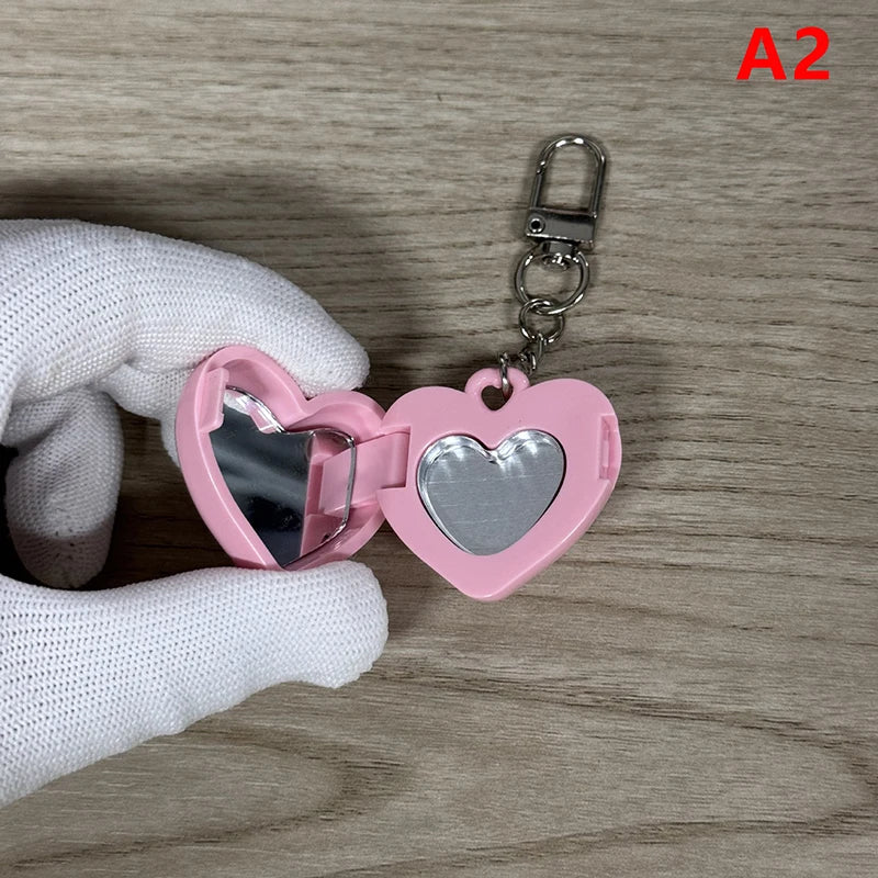 Keychain Mirror Storage Box In Pink Blue White