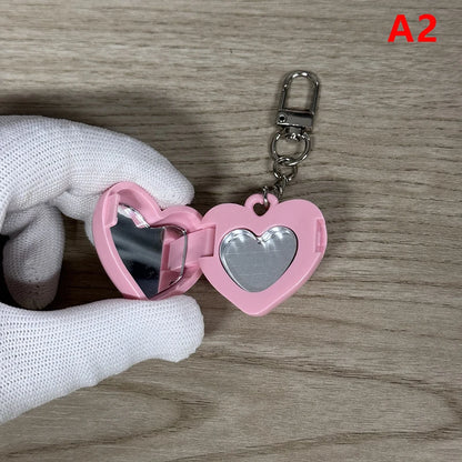 Keychain Mirror Storage Box In Pink Blue White