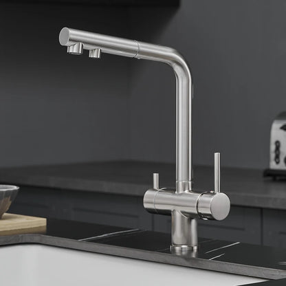 Brushed Nickel Pull Out Filter Faucets Quality Brass