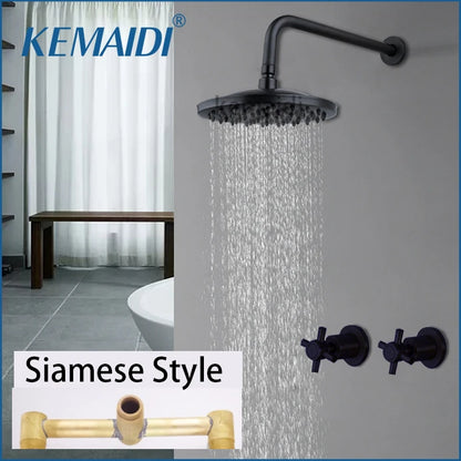 Kemaidi Antique Brass/Black Bathtub Basin Shower Mixer Tap