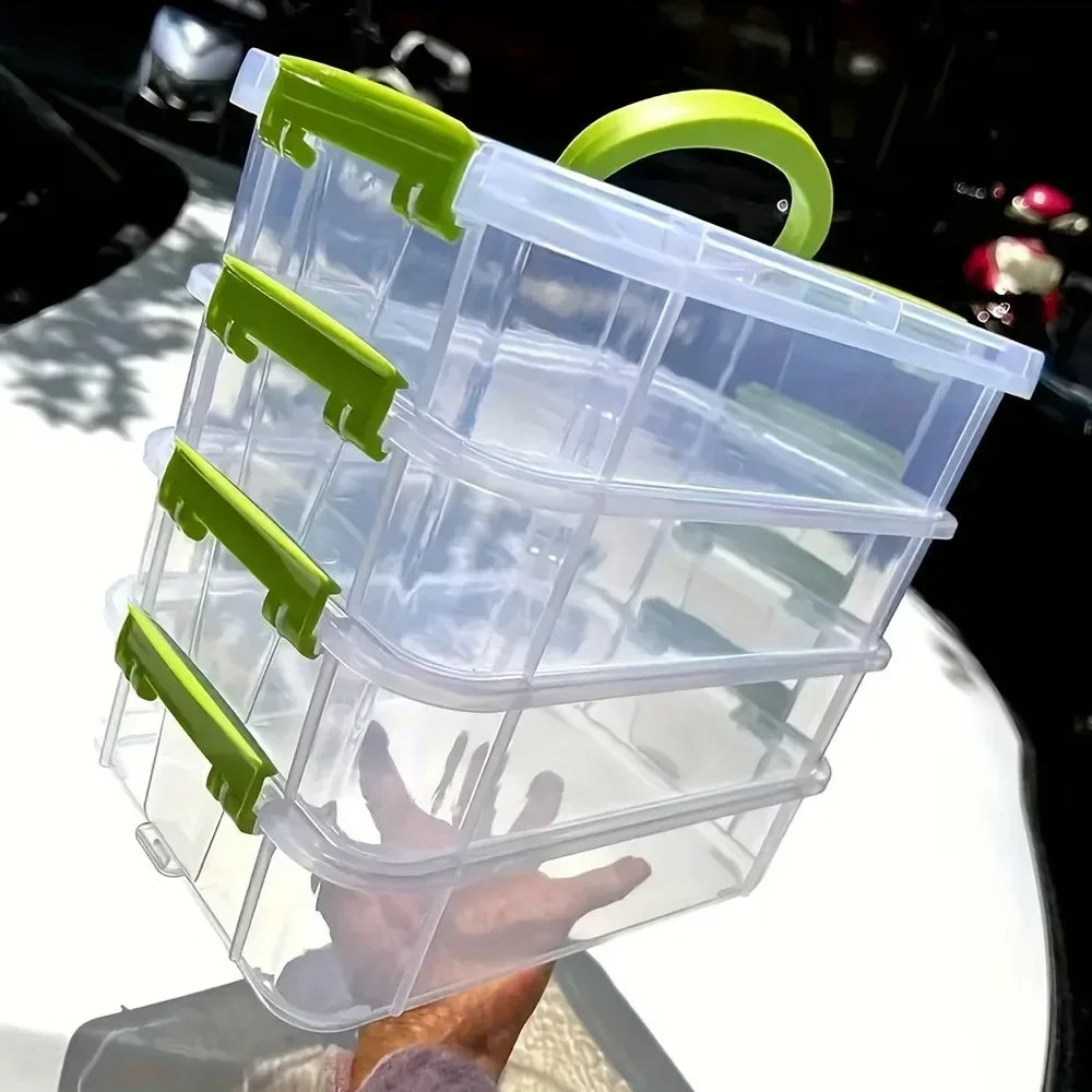 4-Layer Transparent Storage Box Stackable Sorting Box Building