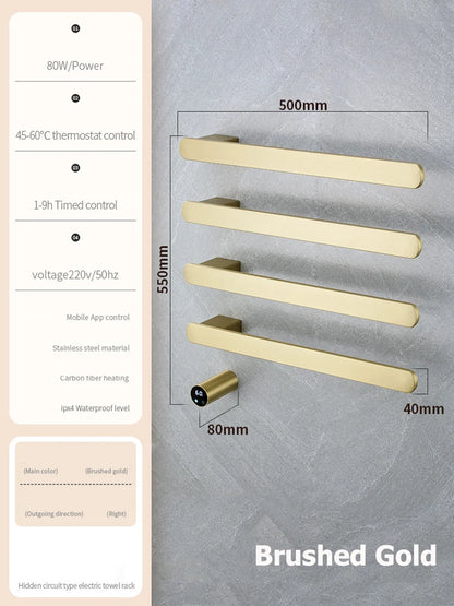 Model Horizontal Style Intelligent Heated Towel Rack Wihte