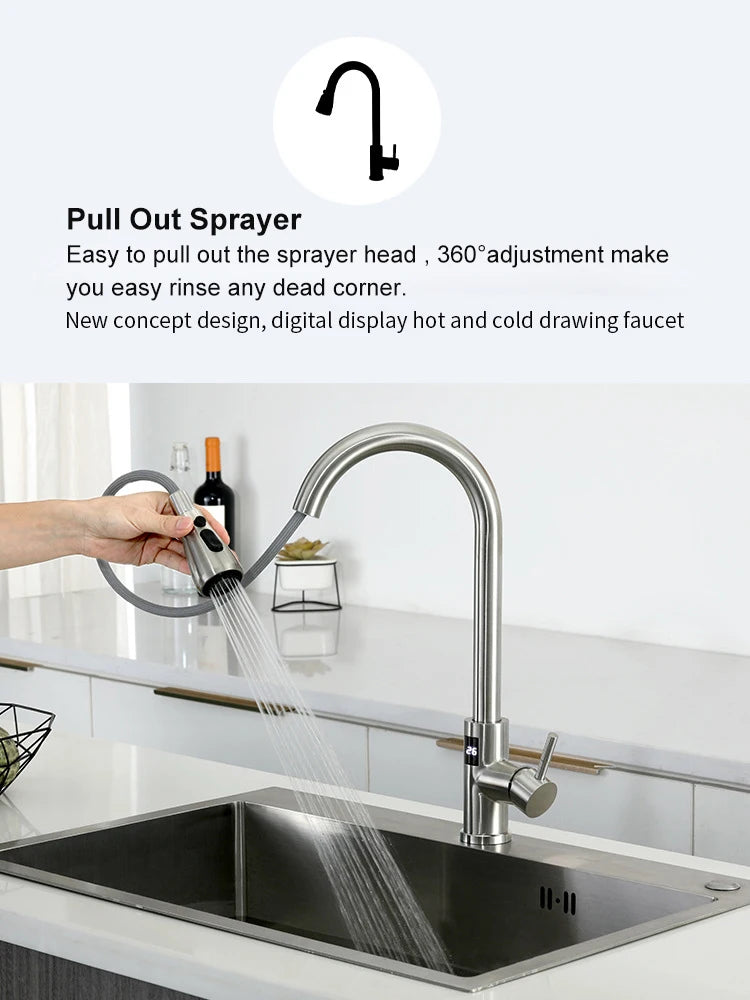 Smart Digital Touch On Faucets Stainless Steel Cold