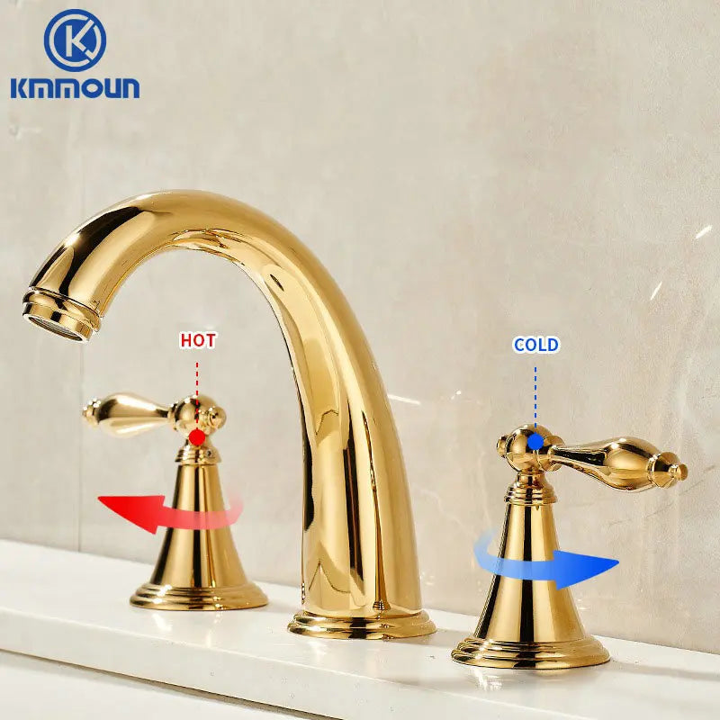 Deck Mounted Fixed Spout Bathroom Basin Faucet Hole