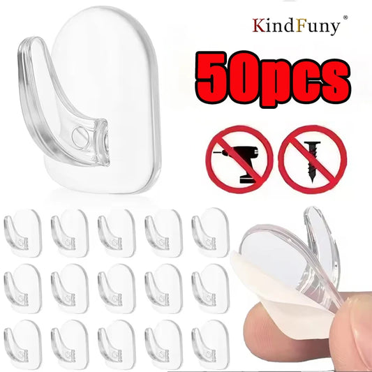 Transparent Strong Adhesive Mini Hook Door Bathroom Mirror