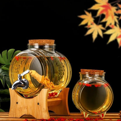 Special Glass Wine Bottle Faucet Fruit Wine Ginseng