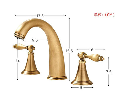 Deck Mounted Fixed Spout Bathroom Basin Faucet Hole