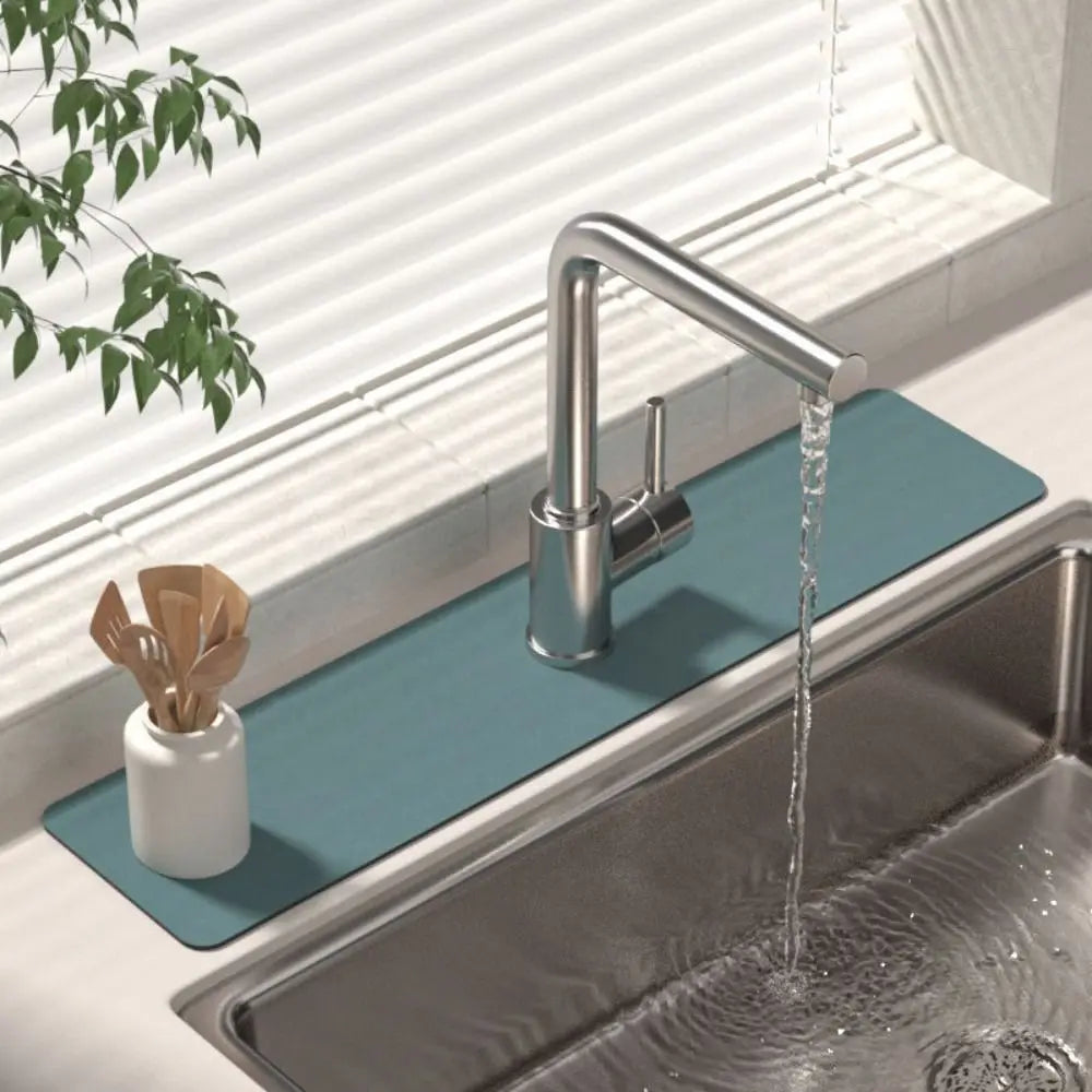 Solid Color Sink Faucet Mat Diatomite Absorbent Faucet