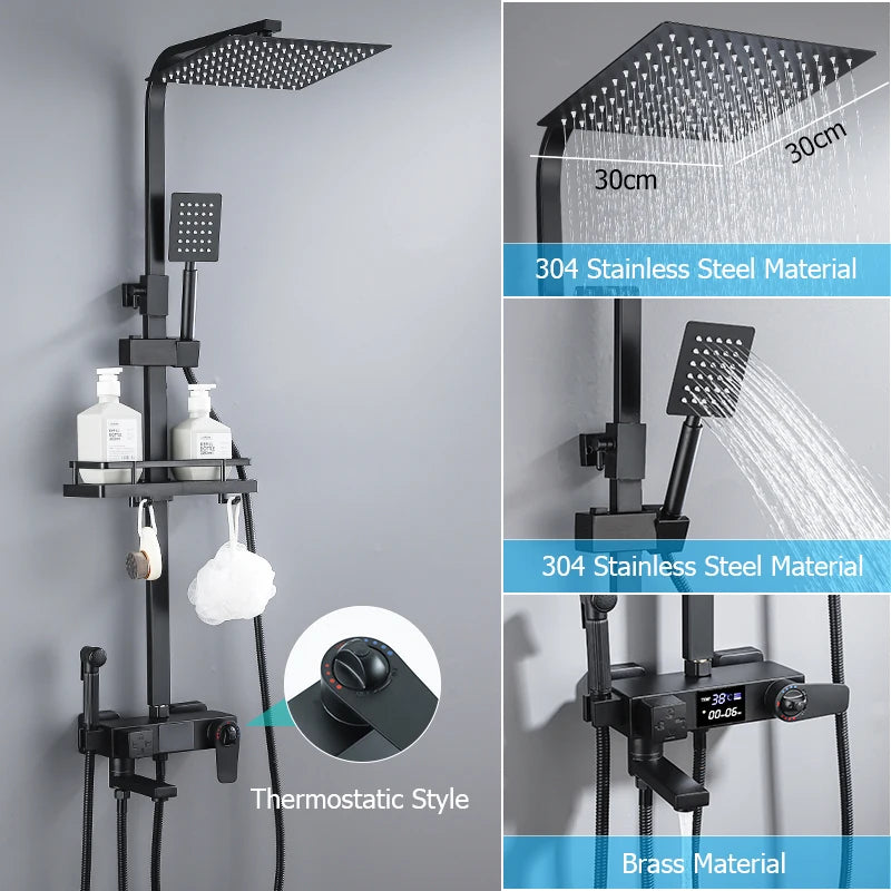 Oxg Shower Faucet Digital Display Bathroom Shower Rain