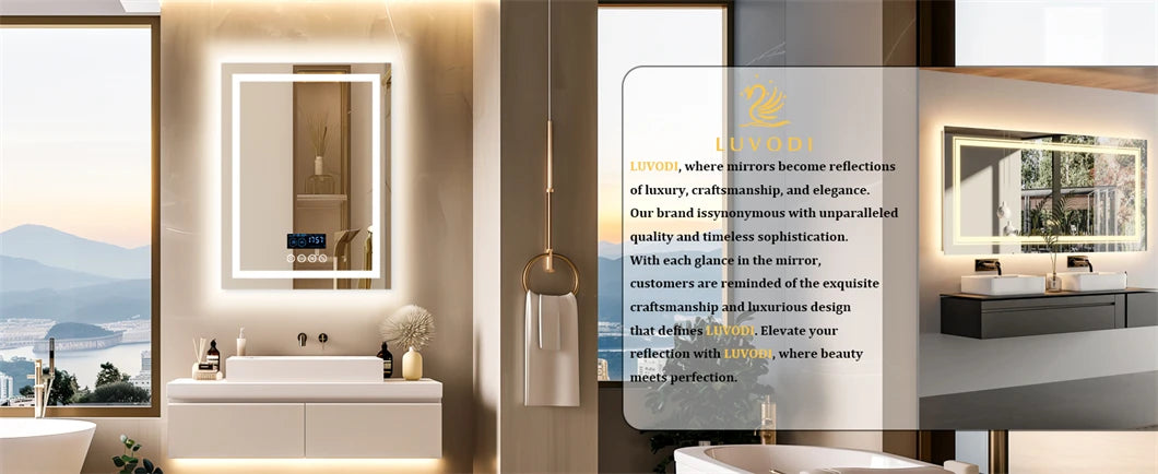 Smart Led Bathroom Mirror Rectangle Wall Mount Mirror