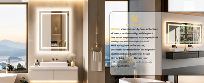 Smart Led Bathroom Mirror Rectangle Wall Mount Mirror