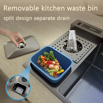 Stainless Steel Waterfall Sink Extra Large Bowl Digital