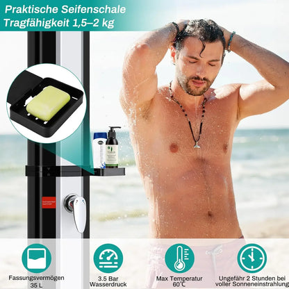 60l Freestanding Outdoor Solar Heated Shower Outdoor Pool