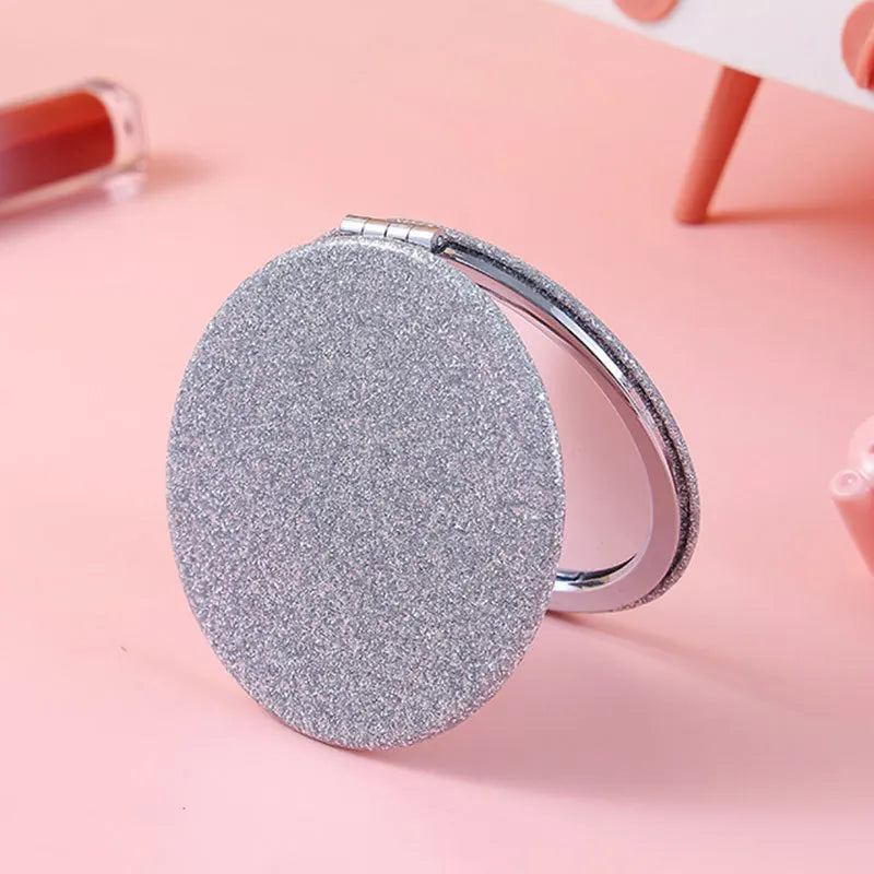 Mini Round Makeup Mirror Glitter Folding Pocket Mirror